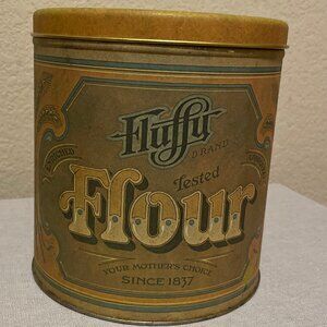 Vintage Fluffy Flour Tin Canister